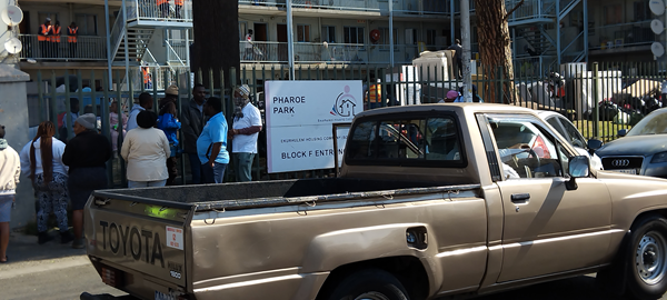 TENSIONS BOIL OVER AS EVICTIONS AT PHAROAH PARK IN GERMISTON TURN CHAOTIC